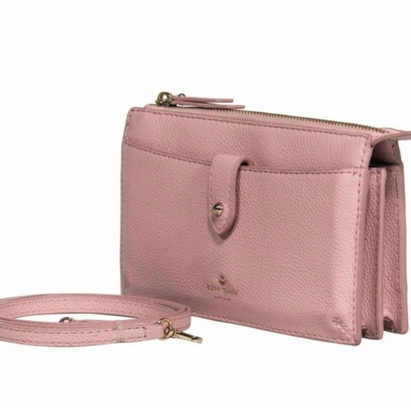 Kate Spade - Baby/Blush Pink Pebbled Leather Crossbody Wallet - Picture 1 of 4